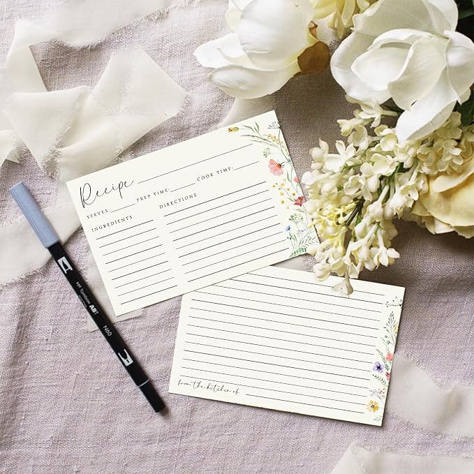 JOETMAE 50PCS Floral 4×6 Recipe Cards - Image 4