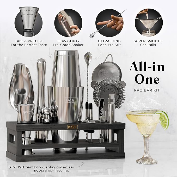 BARE BARREL® Mixology Bartender Kit Bar Set | 16-Piece Cocktail Shaker Set | - Image 2