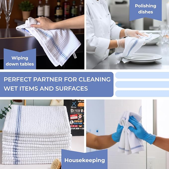 White Cotton Bar Towels for Kitchen - Image 5