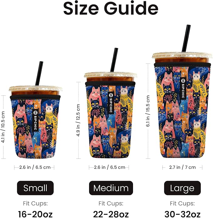 Iced Coffee Sleeve – Neoprene Reusable Cup Sleeves - Image 4