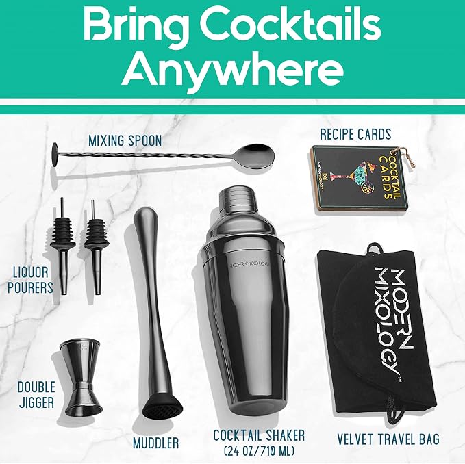Modern Mixology 8-Piece Cocktail Shaker Set - Image 2