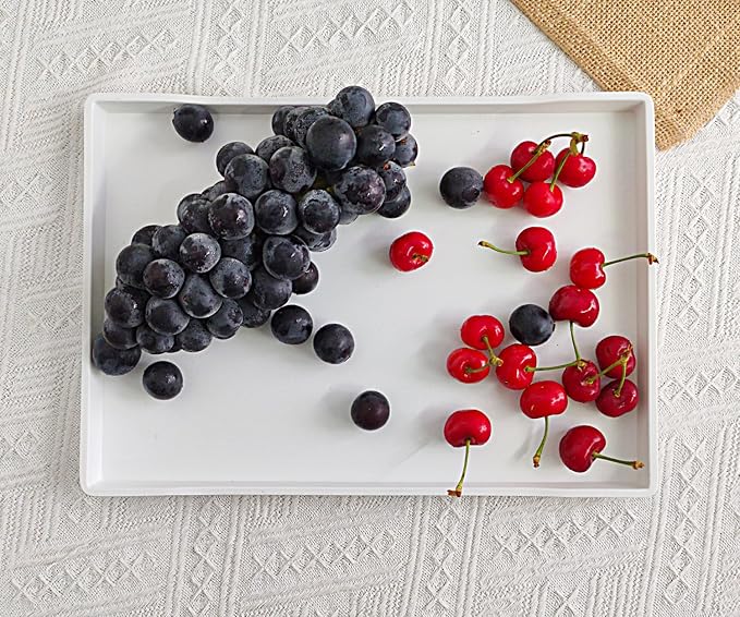 White Serving Tray for Gathering Small Items | Serving Accessory, Stackable - Image 5