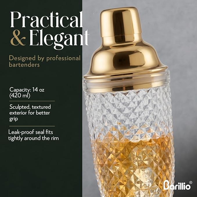 Barillio 14 oz Glass Cocktail Shaker - Image 2