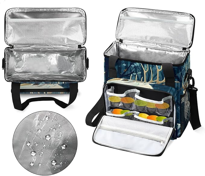 Forest Deer Coffee Maker Carring Bag, Large Insulated Storage Organizer Case - Image 3