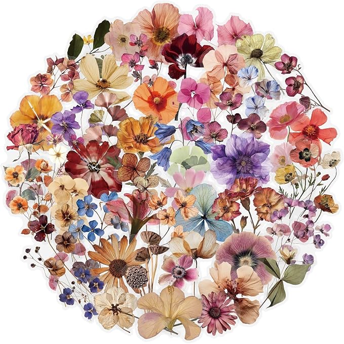Vintage Pressed Flower Stickers, Retro Wildflower Aesthetic Stickers - Image 7