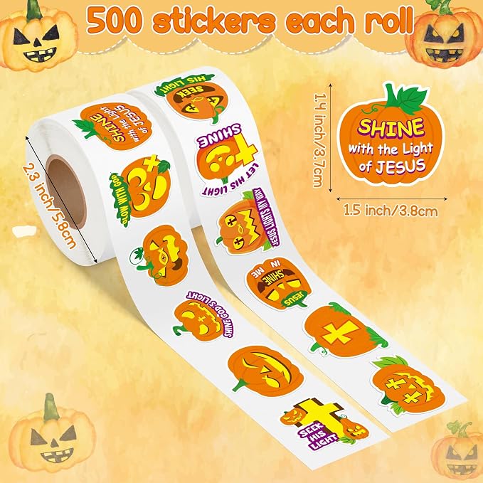 Haooryx Halloween Religious Sticker Rolls - Image 3