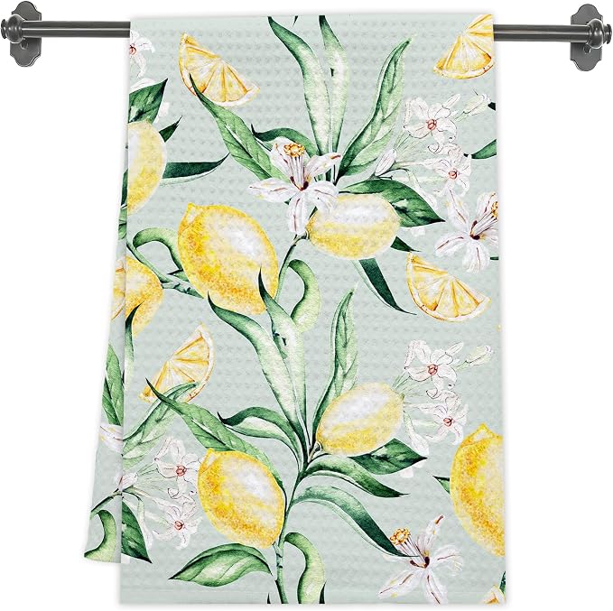 Farmhouse Lemon Kitchen Towels, Citrus Fruit Absorbent Hand Towel by Unknown