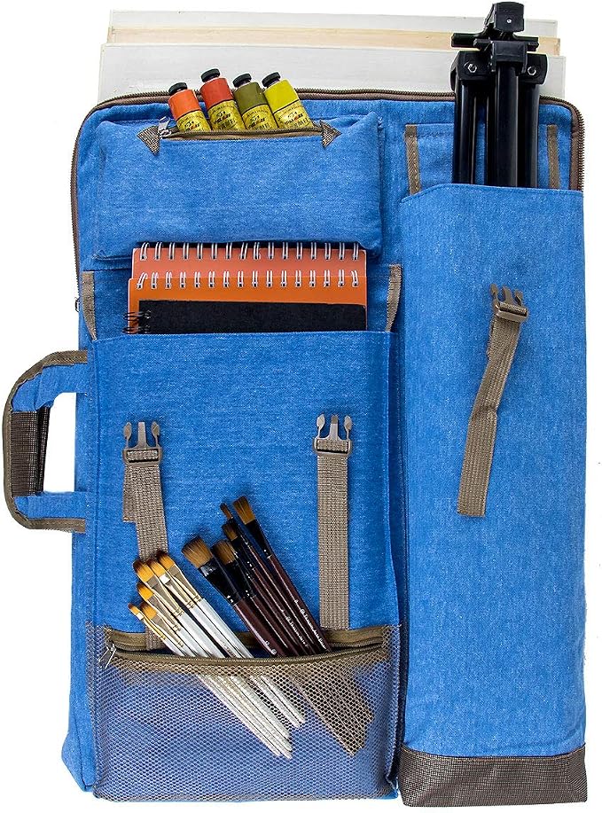 TRANSON Art Portfolio Case Artist Backpack Canvas Bag Large 26” x 19.5” - Image 3