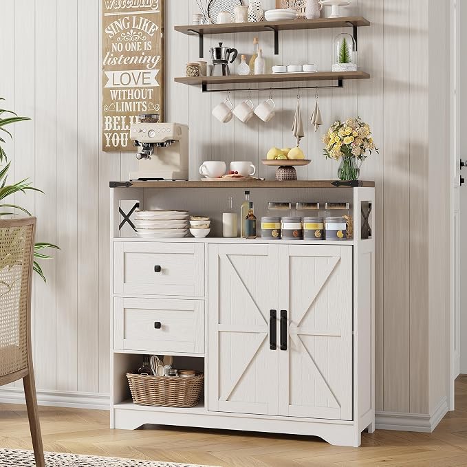 Vabches Farmhouse Buffet Sideboard Cabinet - Image 6