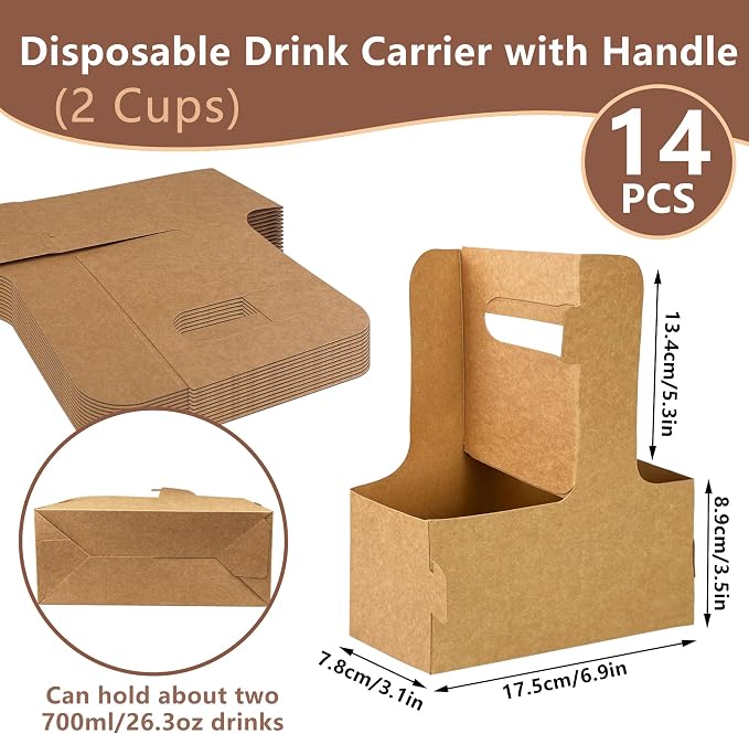 MUMULULU 14Pcs Disposable Beverage Carrier - Image 2