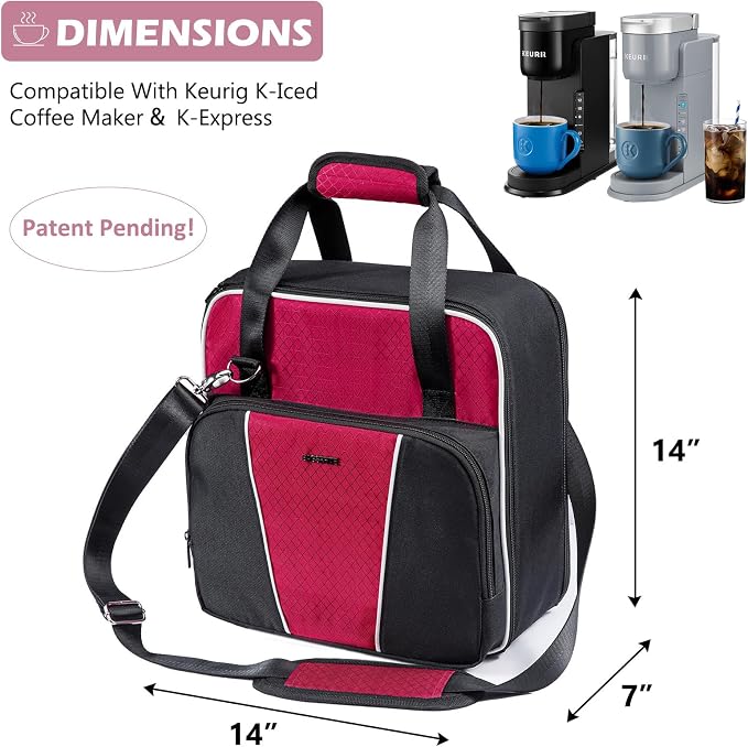 BAGSPRITE For Keurig K-Express Coffee Maker Travel Bag, K-Iced Single Serve - Image 2