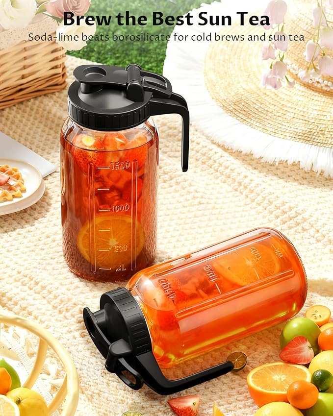 64 oz Mason Jar Pitcher – Airtight & Leakproof Glass Pitcher - Image 7