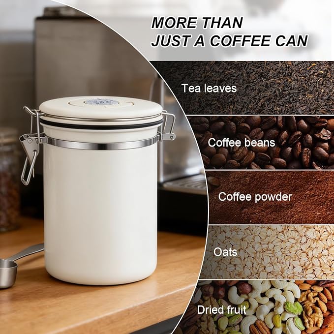 Kirecoo Stainless Steel Coffee Canister - 22OZ Airtight Coffee Bean Storage - Image 7
