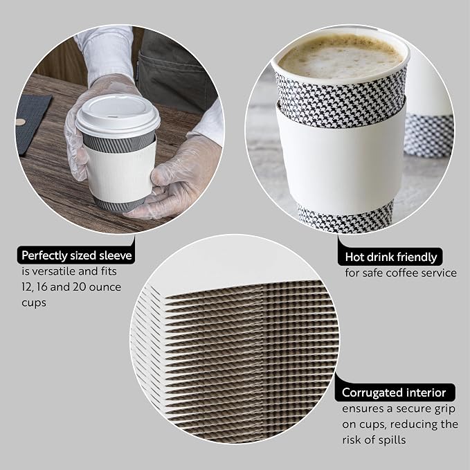 Restaurantware SLEEVES ONLY: Restpresso 5.1 x 2.8 Inch Coffee Cup Sleeves 50 - Image 3