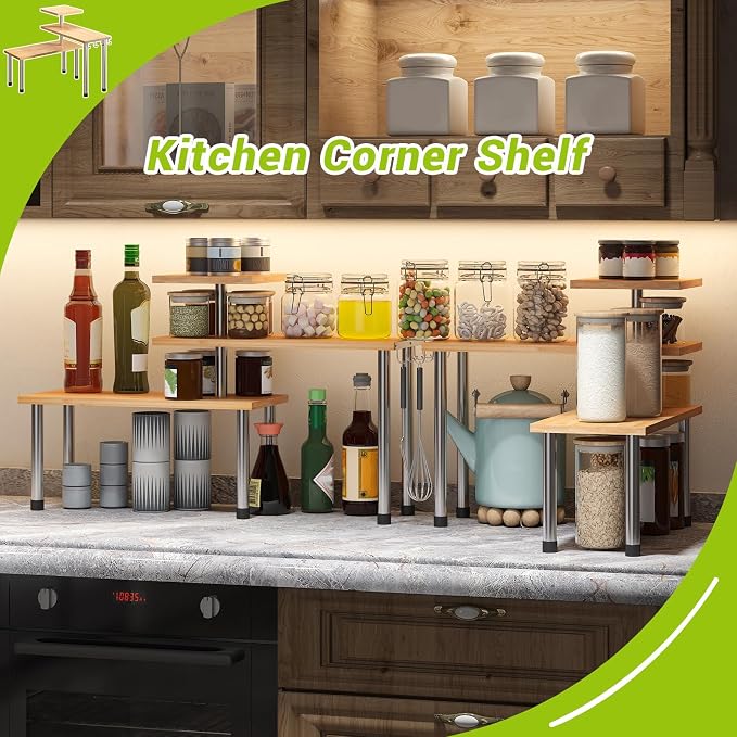 BMOSU Kitchen Corner Shelf Countertop Organizer - Image 5