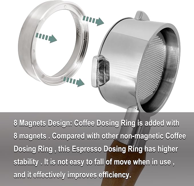 NEOUZA Espresso Dosing Funnel Ring Stainless Steel Compatible - Image 8