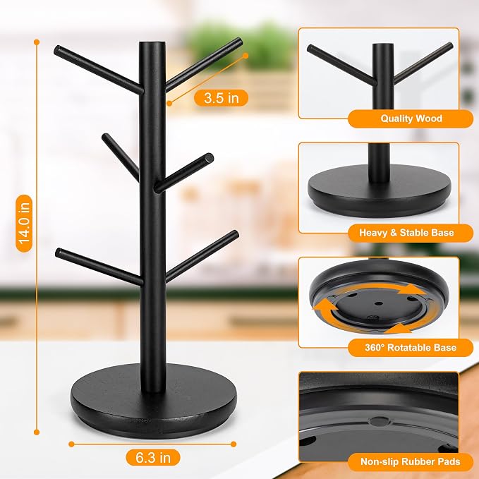 MyLifeUNIT Mug Holder Tree, 360° Rotated Coffee Cup Holder - Image 7