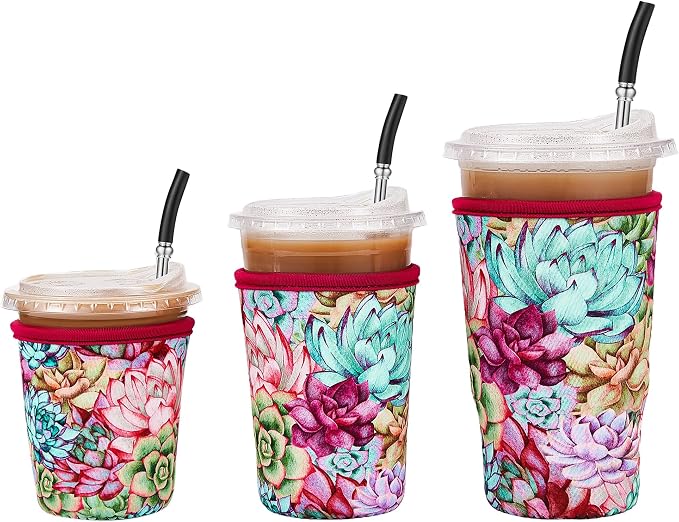 3 Pack Iced Coffee Sleeve Reusable by Cavllson