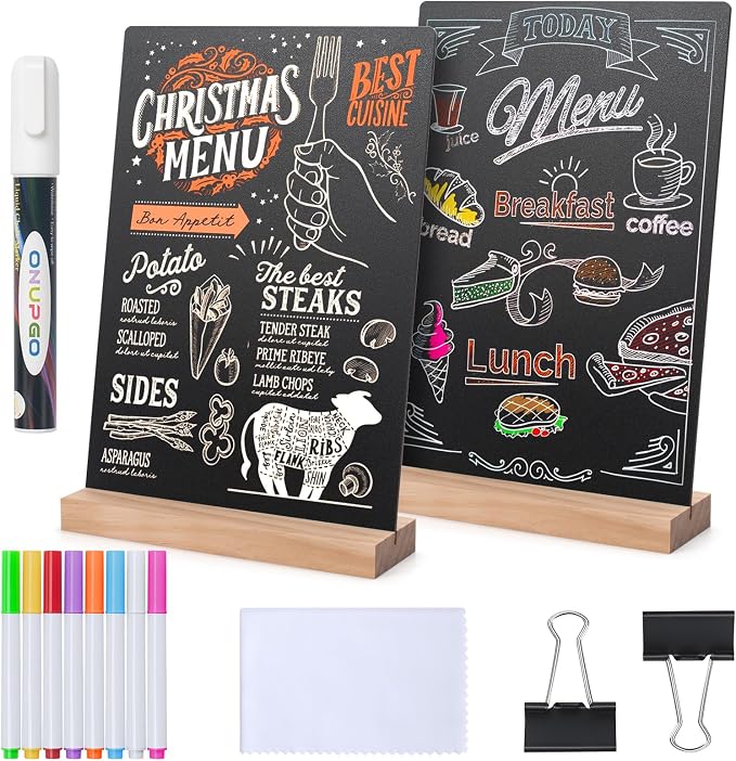ONUPGO 2 Pack Tabletop Chalkboard Sign by ONUPGO