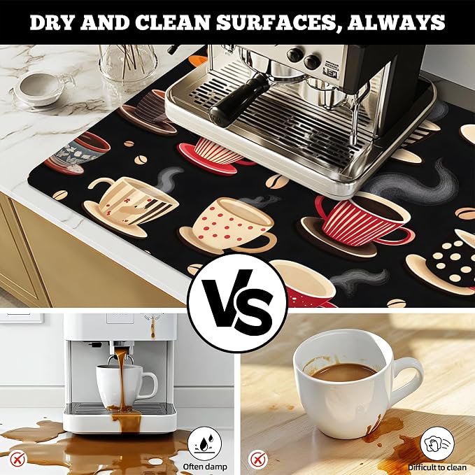 Dish Drying Mat Large Coffee Mat Absorbent Drying Mat - Image 4