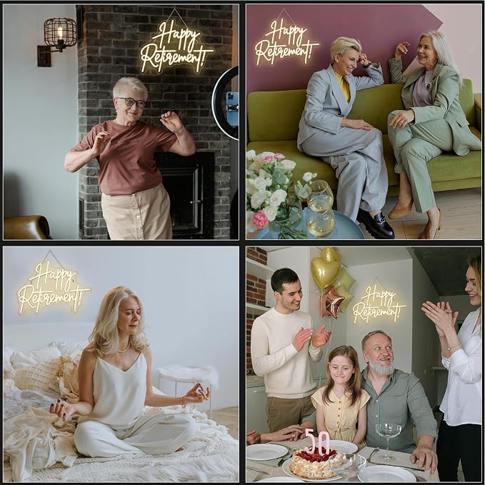 LooKLight Happy Retirement Neon Sign Dimmable Neon Signs - Image 6