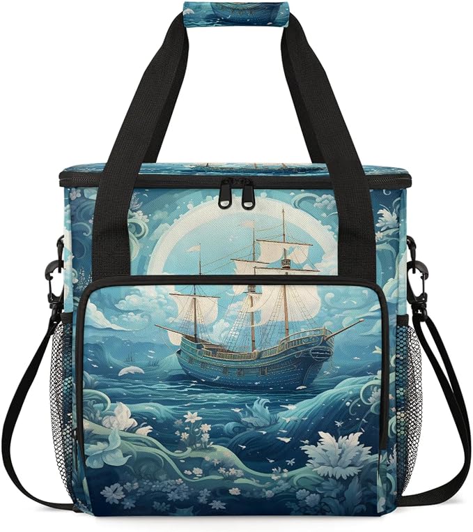 Nautical Old Ship On The Ocean Coffee Maker Carring Bag, Large Insulated by Home