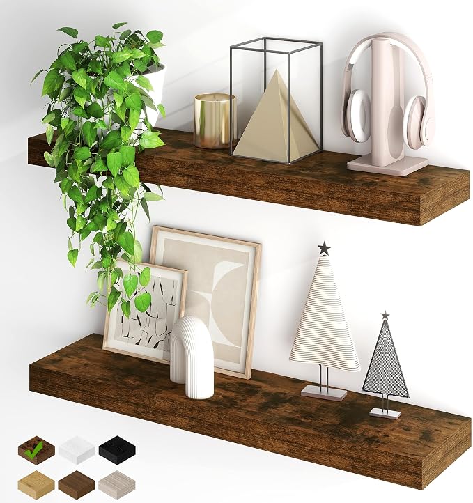 Fun Memories Floating Shelves for Wall, 32Inch Floating Shelves Set of 2 by FunMemories