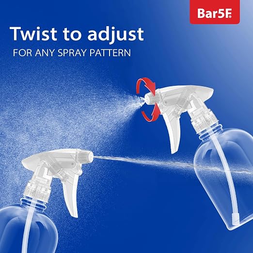 Bar5F Plastic Spray Bottle, 16 oz | Leak Proof, Trigger Handle, Adjustable Fine - Image 4