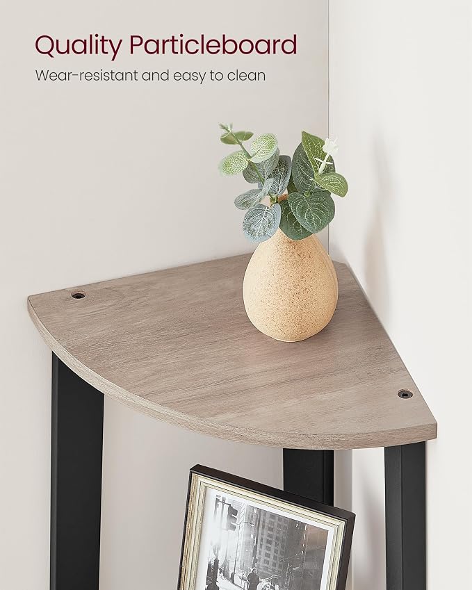 VASAGLE Corner Shelf Stand, 4-Tier Corner Bookshelf, Industrial Ladder Shelf - Image 6