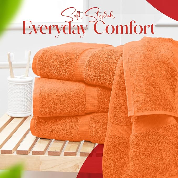 RIVERSIDE Medium Bath Towel Set of 4, 24x48 Inches – 100% Ring-Spun Cotton Bath - Image 6
