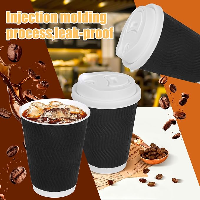 50 Pack 12 oz Disposable Paper Coffee Cups - Image 4