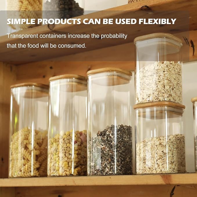 LIBWYS 16-Pack Square Glass Storage Jars - Image 7