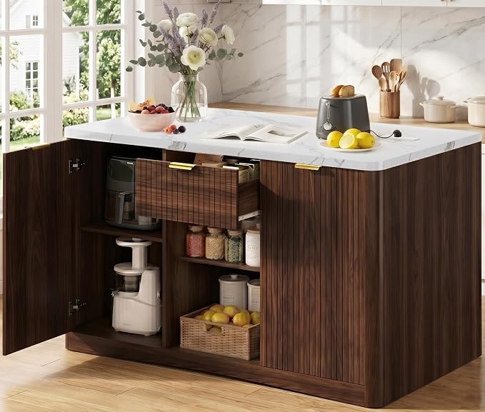 Marble Top Kitchen Island by Homiflex