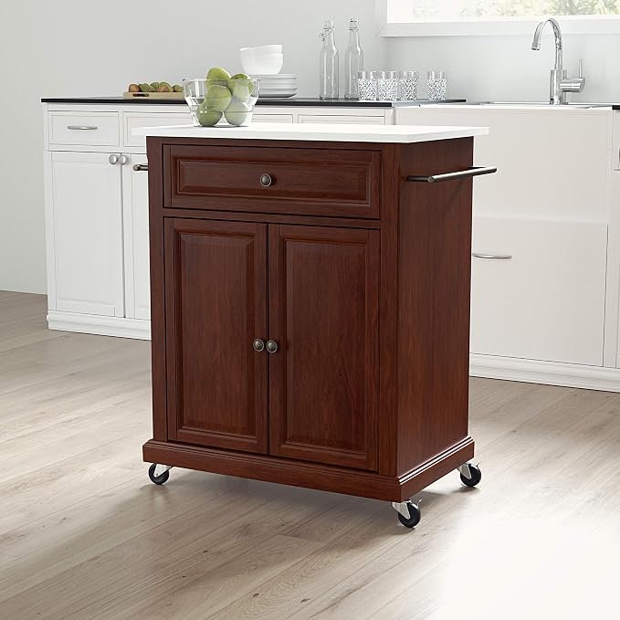 Crosley Furniture Compact Stone Top Small Rolling Cart - Image 3