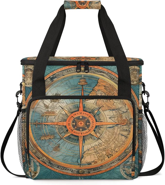Nautical Ship Compass Coffee Maker Carring Bag, Large Insulated Storage by Home
