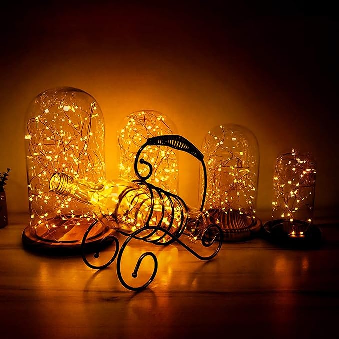 Joomer Fairy String Lights 33FT 100 LEDs Plug in Fairy Lights Indoor Copper - Image 4