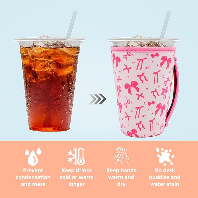KJQJLY 3 Pack Reusable Iced Coffee Sleeves - Image 4