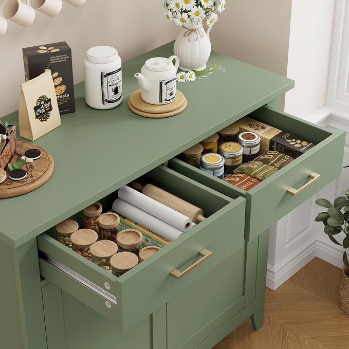 HORSTORS Kitchen Storage Cabinet, Modern Farmhouse Buffet Cabinet - Image 6