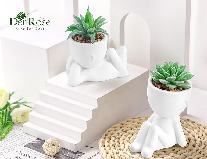 Der Rose Set of 2 Fake Plants Artificial Succulent Plants - Image 7