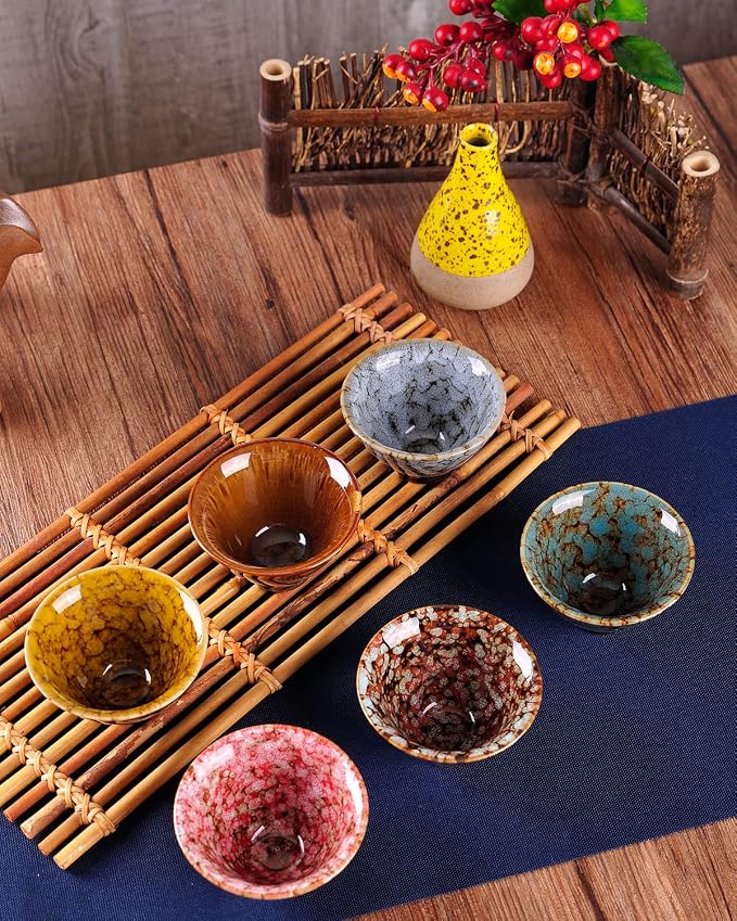 WHJY Ceramic, Japanese Sake Cups, Traditional Chinese Kung Fu Tea cups set Kiln - Image 4