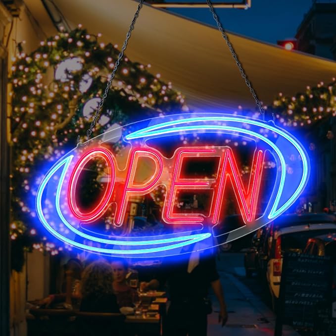 Open Signs for Business, Neon Open Sign Led, Remote Control Open/Closed by SnailGo