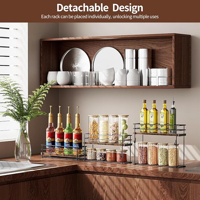 Nuovoware Coffee Syrup Organizer, 3-Tier 12 Bottles Bar Organizer, Separable - Image 3