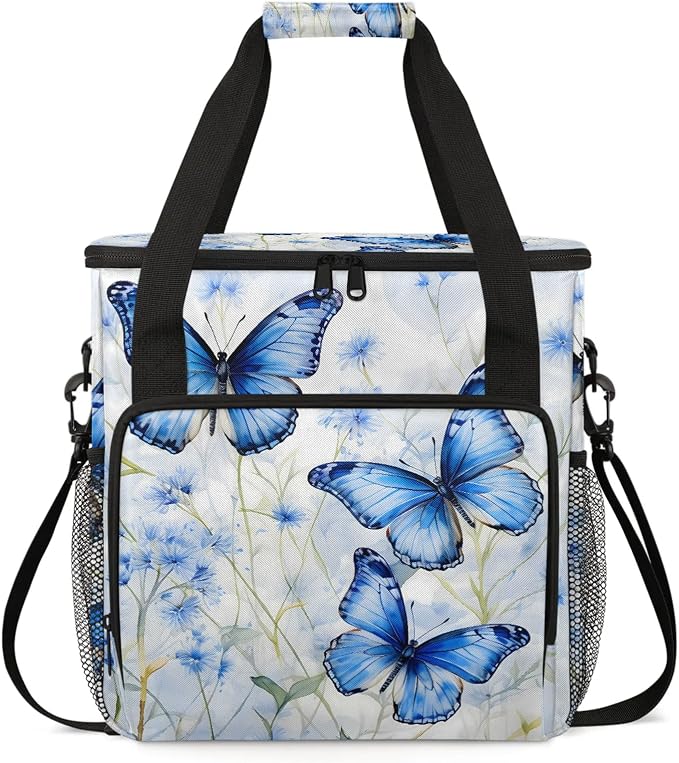 Butterfly Flowers Coffee Maker Carring Bag, Large Insulated Storage Organizer by Home