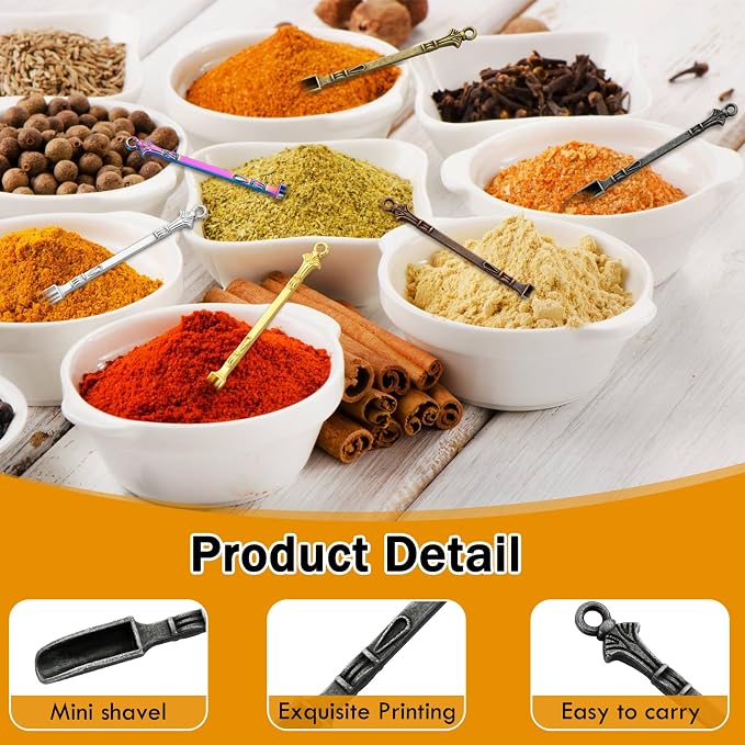 60Pcs Mini Shovel Spoons, 3.23 inch Metal Spices Power Scoop, Tiny Spoons - Image 3
