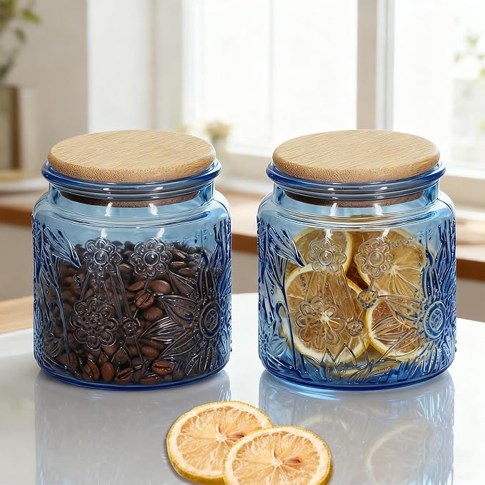 1Pc 17oz Sunflower Style Vintage Glass Candy Jar - Image 4