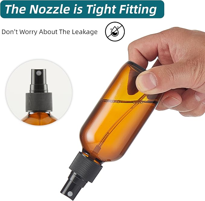 Dark Amber Glass Spray Bottles 4 oz, Small Glass Spray Bottles - Image 5