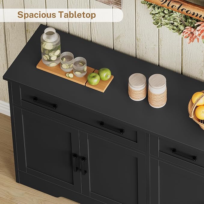 usikey Buffet Cabinet with Storage and Drawers, Modern Coffee Bar - Image 6
