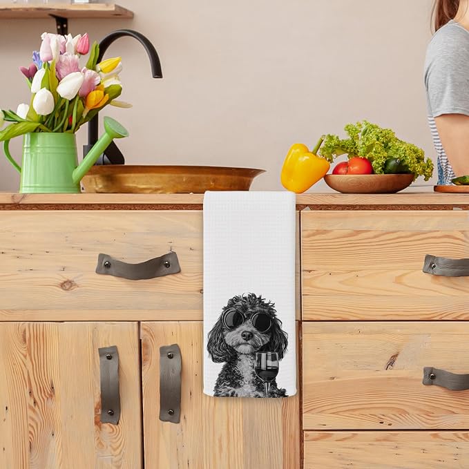 Funny Cavapoo Wine Kitchen Towels, Gifts - Image 4