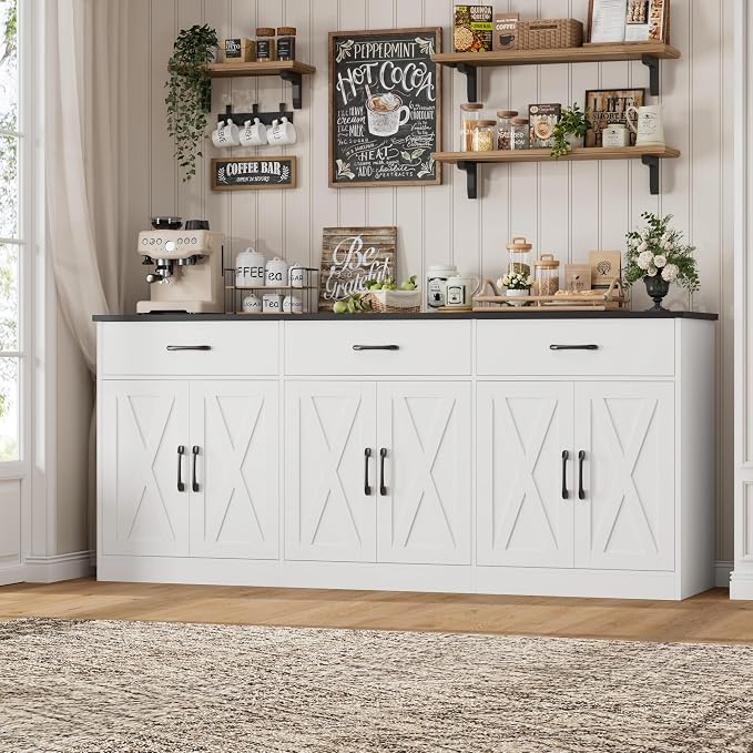 HOSTACK 71" Large Sideboard Buffet Cabinet - Image 8