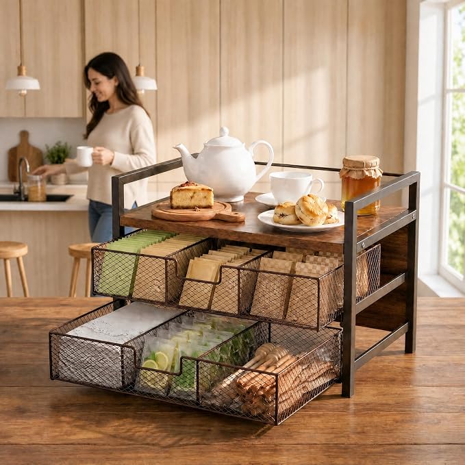 Coffee Station Organizer, Countertop Coffee Bar Holder - Image 7